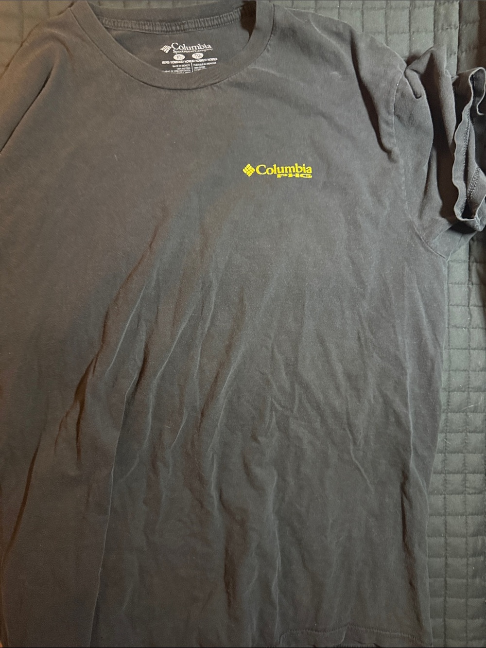 Columbia Black Short-Sleeve Tee with Yellow Chest Logo